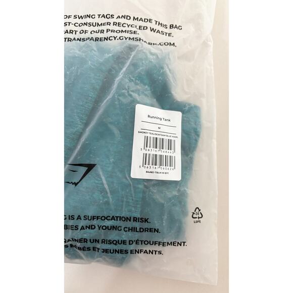 GymShark Regular Fit Power Running Tank Top Womens Medium Blue Marl New B4A8J - Picture 7 of 8